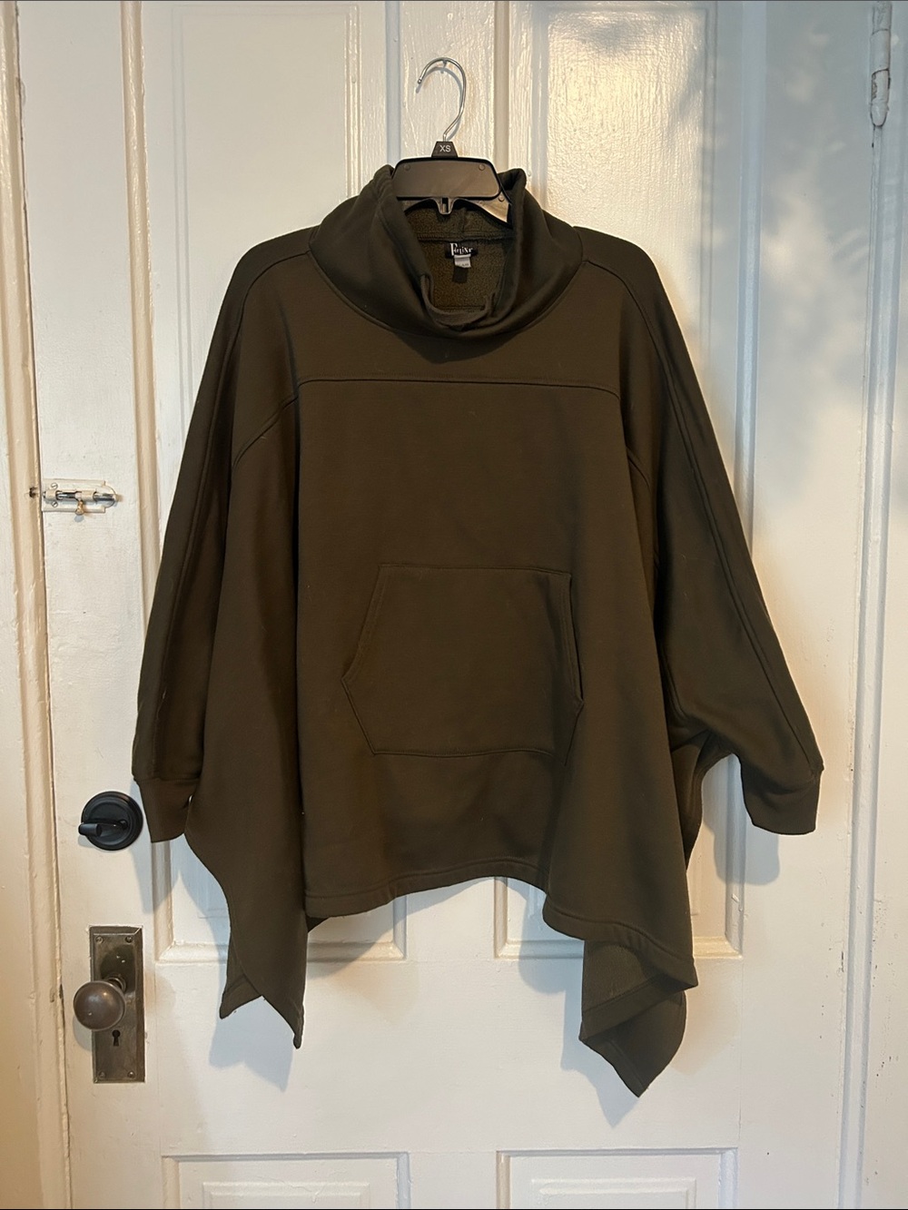 Felina Olive Green Cowl Turtleneck Poncho Sweatshirt
